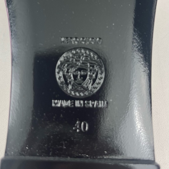 Versace Metallic Patent Leather Medusa Head With Rhinestone size 40 or 9.5 - Picture 7 of 16